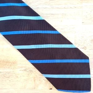 Brown Tie with Blue Stripes